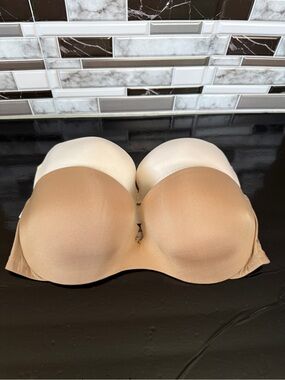 Victoria’s Secret Strapless Nude and white bras
